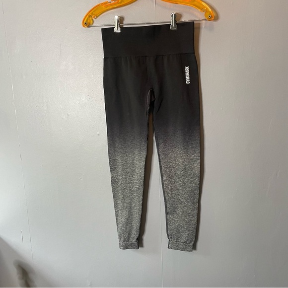 GymShark women’s Black and Gray Ombre Compression Leggings size small - Picture 1 of 8